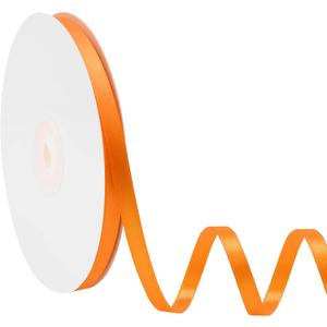 Double Face Orange Satin Ribbon 1/4 Inch X 50 Yards Polyester Orange Ribbons for Gift Wrapping Fabric Ribbon for Crafts Flower Bouquet Sewing Arts Wedding Party Decoration