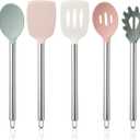 PHANTOM Silicone Cooking Utensils, Kitchen Utensil Set, Easy to Clean Silicone Kitchen Utensils, Cooking Utensils for Nonstick Cookware, Kitchen Gadgets Set, 5 Pieces, Beige