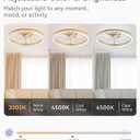 LEDIARY 20" Modern Ceiling Fans with Lights and Remote, Dimmable Low Profile Ceiling Fan, Flush Mount Fan, Stepless Color Temperature Change and 6 Speeds - Gold