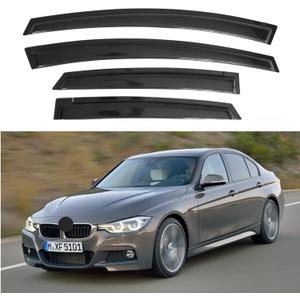 IG Window Visors Fit for 2012-2018 BMW 3 Series Sedan, Out-Channel Rain Guards Vent Wind Deflectors 4PC, Car Accessories for 12-18 BMW 323 325 328 330 335 M3