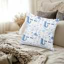 2 x Blue Coastal Cowgirl Pillow Covers 18x18, Coastal Cowgirl Granddaughter Room Decor, Western Home Decor, Preppy Beach Western Decorative Pillow Covers for Girls Dorm Bedroom (Colour 01)