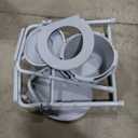 Drive Medical Folding Steel Bedside Commode Chair - 3-in-1 Portable Toilet - Adjustable Height - 350 Lb Weight Capacity - 7.5 Qt Bucket - Adult Commode - Grey