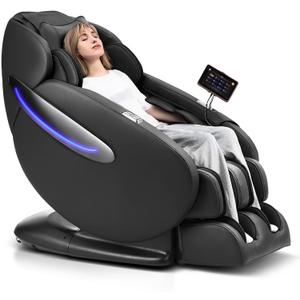 MYNTA Massage Chair Full Body, Zero Gravity SL-Track Shiatsu Massage Chairs Recliner with Voice Control, Calf Roller and Thai Stretch Heating, Ideal for Tall Men, MC3100 (Black)