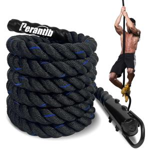 100% Polyester Climbing Rope with Hooks - Heavy Duty 1000LBS Load Capacity, 1.5inch Diameter, 10ft Length for Outdoor Rock Climbing, Rescue & Escape (10ft)