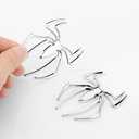 6 x 3D Spider Chrome Emblems Badges Sticker Car Vehicle, Truck, Motorcycle, RV, Scooter, SUV, Door, Window, Room, Wall and More Decoration (2Pcs-Silver)
