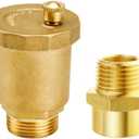 Joywayus Brass Automatic Float Valve Kit 1/2"G Air Bleeder Release Vent Valve & 1/2"G Female  1/2"NPT Male Pipe Fitting Connector Adapter
