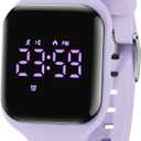 Kids Watches for Girls Boys Digital Sport Watch with Step Counter Pedometer Vibration Alarm Clock, No App Waterproof Fitness Tracker Kids Watch Boys Girls Teens Students Ages 5-16
, Light Purple 