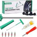 Tire Valve Stem Core Quickly Replacement Tool Kit,with 5PCS Valves Cores & 1PCS Grease,Perfect Tool for Replacing Leaky Valves in Cars,Trucks,Motorcycles, etc.with 4PCS TR413 Valve Stems