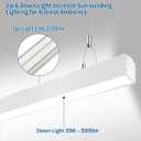DAKASON 4FT Linkable LED Linear Light, 35W Down 15W Up Light, 3/4/5000K CCT Selectable, Commercial Linear Lighting Fixture for Office, Dimmable Suspended Lighting for School, Market, 4Pack White