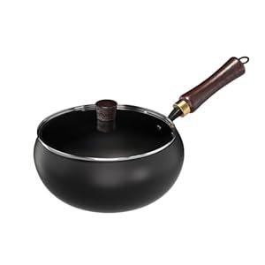 XINGMENGXIANG Carbon Steel Wok, Nitrided Pan Body, Even Heat Distribution Without Coating, MultiFunctional Pan, Suitable for Induction Cooktops, Ovens, and Any Stove, Includes Lid and Wooden Handle