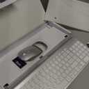 Wireless Keyboard and Mouse Ultra Slim Combo, TopMate 2.4G Silent Compact USB 2400DPI Mouse and Scissor Switch Keyboard Set with Cover, Batteries Included, for PC/Laptop/Windows/Mac - Silver White