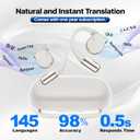 AI Language Translator Earbuds, OWS Real-Time 3-in-1 Translation Earbuds 144 Languages & Accents, Audifonos Traductores Ingls Espaol, Translation Device for Travel BusinessWhite