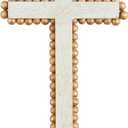 Mud Pie Gold Beaded Cross Sitter, Medium, 9" x 4 1/2"