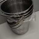 Hicarer 4 Pcs 6 Quart Stainless Steel Dog Water Bucket, Heavy Duty Stainless Steel Bucket Water Pails for Dogs Pets, Kennels Farms Fences Christmas, Silver