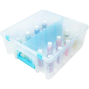 ArtBin Super Satchel Double Deep Compartment Box - Art Storage with 8 Removable Compartments, Smart Closure for Craft Supplies (Pack of 1, Aqua)