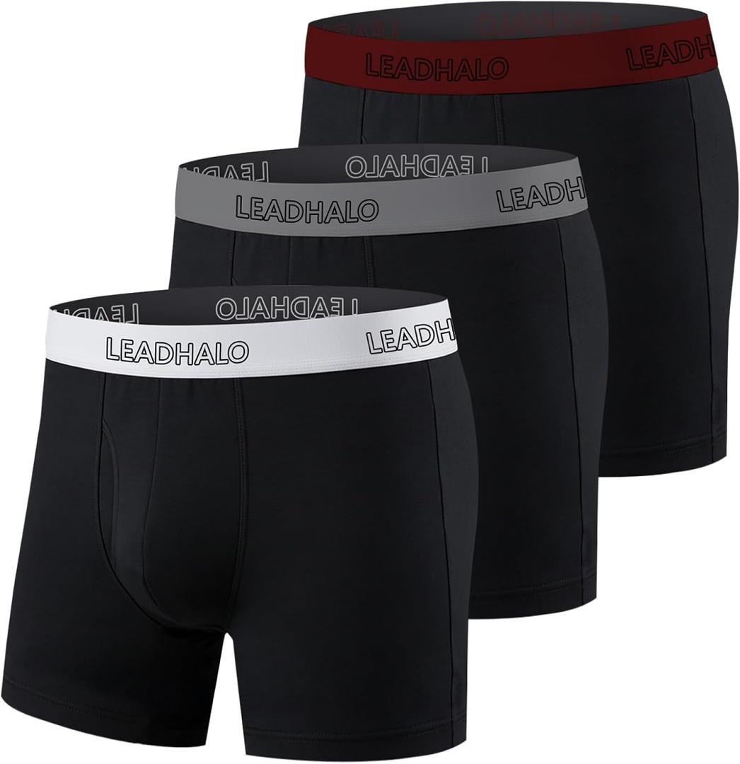 Long Merino Wool Underwear Men for Athletic,Pouch Moisture Wicking Underwear for Mens,Breathable Boxer Briefs 3 Pack (Medium)