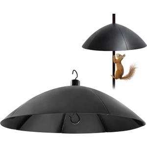 TCBWFY 18 Inch Squirrel Proof Baffle for Protecting Bird Feeders and Houses, PP Hang Mount Raccoon and Squirrel Guard for Pole with Windproof Shepherd Hooks,Outdoor Hang Bird House Guard