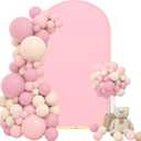 Wedding Arch Cover 7.2FT Pink Spandex Fitted Wedding Arch Cover Round Top Stand Covers Double-Side Stretchy Chiara Cover Backdrop Cover for Wedding Banquet Birthday Party Baby Shower Decoration