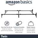 Amazon Basics Metal Twin Size Bed Frame, 6-Leg Base for Box Spring and Mattress Support, Tool-Free Easy Assembly, Black