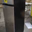 BLACK+DECKER 10 Cu. Ft. Top Mount Refrigerator with Freezer, 2 Door Fridge with Top Freezer and Mechanical Temperature Control, For Homes and Apartments, BDA10LAS, Stainless Steel Look