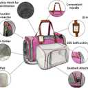 Mr. Peanut's Gold Series Big Apple XL Expandable Airline Capable Soft Sided Pet Carrier, Premium Brand Self Locking Zippers, Plush Faux Fleece Bedding with a Sturdy Plywood Base (Rosa Red)