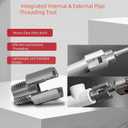 Pipe Thread Cutting Tool,Electric Drill Compatible Pvc Pipes Threader Kit,PVC Thread Maker Tools for Electric Drill,1/2" (DN15) 3/4" (DN20)