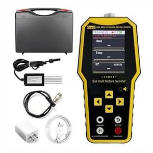 7 in 1 Soil Tester, Nitrogen Phosphorus Potassium NPK Tester, Handheld Soil PH Meter Kit, Temperature, Conductivity, Moisture, EC Meter for ​Petrochemical, Agriculture - Yellow