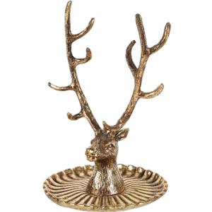 NIIKY HOME Vintage Jewelry Dish Tray, Small Deer Ring Holder, Gold Jewelry Tray, Trinket Dish Vanity Tray for Dresser Christmas Birthday Wedding Gifts