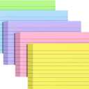 Index Cards 4x6, Colored Flash Cards, Lined Flashcards Notecards, Note Cards for Studying, 180GSM Study Card, 200 Count, 5 Pack of 40