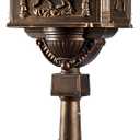 Mailbox Rustproof Cast Aluminum Locking Security Post Mount Mail Box, Large, Bronze