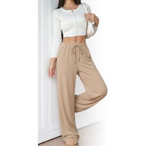 Women's Wide Leg Lounge Pants with Pockets 30" Inseam