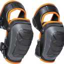 Klein Tools 60491 Hinged Knee Pads, Heavy Duty Gel Foam Protective Knee Pads with Quick-Fasten Buckle and Thigh Strap, Black