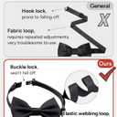 Boys Black Tie 8-10 Years Kids Black Necktie Tie Adjustable Pre-tied Zipper Tie, Bowtie and Pocket Square 3-piece For Wedding School Graduation Corbatas Para Nios