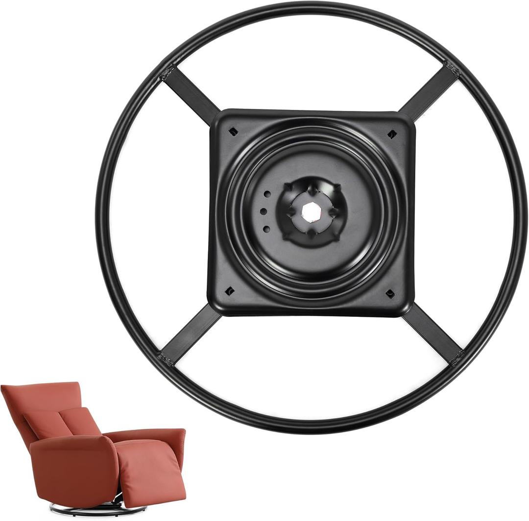Frassie 24 Inch Recliner Chair Swivel Ring Base Replacement with 10 Inch Plate, Heavy Duty Rocking Single Sofa Bottom Ring Part