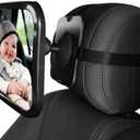 XL Baby Car Mirror, Safety Car Seat Mirror for Rear Facing Infant with Wide Crystal Clear View, Fits on Headrest Shatterproof, Fully Assembled