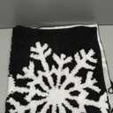 Luxury Black White Snowflake Winter Christmas Bathroom Mat, 17"x25" Extra Soft and Absorbent Microfiber Bath Rug, Non-Slip TPR Back, Plush Shaggy Bath Carpet for Floor
