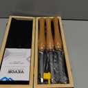 VEVOR Wood Lathe Chisel Set, 3PCS Woodworking Turning Tools Includes Square Round, Diamond Carbide Blades 7.87" Comfortable Grip Handles Wood Chisel Set with Wooden Box For Turning Pens or Small