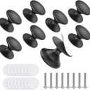Self Adhesive Cabinet Knobs, Aluminum Alloy Self-Stick Drawer Pull Handles for Sliding Glass Door, Cabinet, Cupboard, Dresser, Closet, Window - Stick On No-Drilling Drawer Knobs (8, Black)