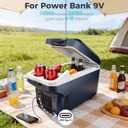 Iceblue Electric Cooler with Type-C, 8 Liter /11 Cans Mini Fridge with Belt, 9V Type-C Thermoelectric Dual-use Car Refrigerator, Car Fridge for Car, Dorm, Travel, Picnic, Gift - Blue