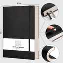 AHGXG 8.5''11'' Notebook College Ruled - Large A4 Notebook Lined Journal - 320 Pages Thick Journal for Writing, 100gsm Thick Paper, Leather Softcover, for Work School - Black