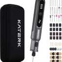 Katerk Mini Cordless Rotary Tool, 5-Speed Rotary Tool Kit, 5000-20000RPM & 70 Accessories, Multi-Purpose 3.7V Power Rotary Tool for Sanding, Engraving, Polishing, Drilling, DIY Crafts, 3D Printing (Grey)