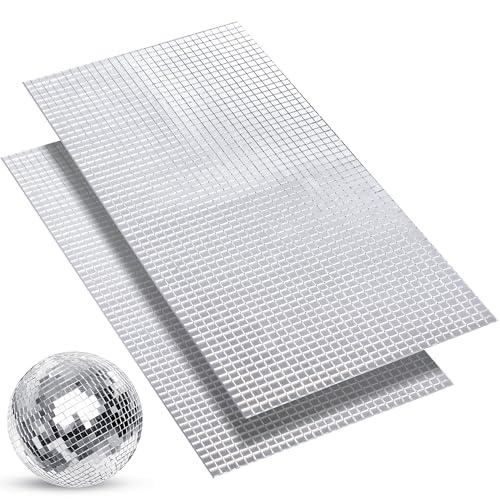 SATINIOR 3600 Pcs Mirror Mosaic Tiles Self-Adhesive Disco Ball Stickers Tiles 5 x 5 mm Square Glass Sticker for DIY Disco Ball Art Collage Indoor Outdoor Craft Decoration