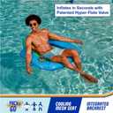 SwimWays Spring Float Premium SunSeat Pool Chairs, Inflatable Pool Floats Adult with Fast Inflation for Ages 15 & Up, Master Blue