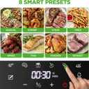 NutriChef 5.8 Quart Air Fryer | Glass Airfryer with 8-in-1 Digital Presets | Stainless Steel Fryer Design | Glass Fry Bowl with Flip-Up Safety Shield | Compact Air-Fryer for Even Cooking | White