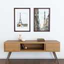 Frame Amo 24x36 Solid Wood Poster Frame Brazilian Walnut, White Multi Mat for 20x30 and 18x24 Image, Tempered Glass Front, 1.5 inch Wide, 1 inch Thick, High-End, Heavy-Duty, Gallery Grade & Acid-Free