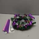 Tioncy 12 Inch Christmas Advent Wreath Candle Holder with 5 Flameless Candles Remote Control Wreaths Holder Centerpiece Decoration with Berries(Stylish,11 x 0.8 x 0.8 in)