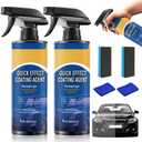 2pcs Car Coating Spray, Quick Effect Coating Agent, 2025 New Quickly Coat Car Wax, Car Scratch Wax Polish Spray Waterless Wash, Easy to Use