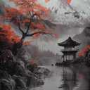 PBXBJY 3 Pieces Samurai Canvas Wall Art Japan Samurai and Full Moon Pictures Japanese Theme Painting Print Bushido Posters Decor Frame (24x36inchx3Pcs)