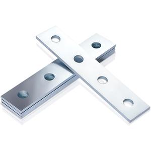 9 Pack Flat Plate Connector Bracket 4 Hole Distance 1" Steel Electrogalvanized Fit for " Bolt in 1-5/8" Strut Channel 175mm x 36mm x 5mm