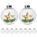 BESPORTBLE 10 Pcs Clear DlY Fillable Ornaments Balls, 4 Inch Transparent Fillable Tree Ornaments with Removable Top, Plastic Round Hanging Balls for Xmas Tree Holiday Home Party Decor DIY Crafts